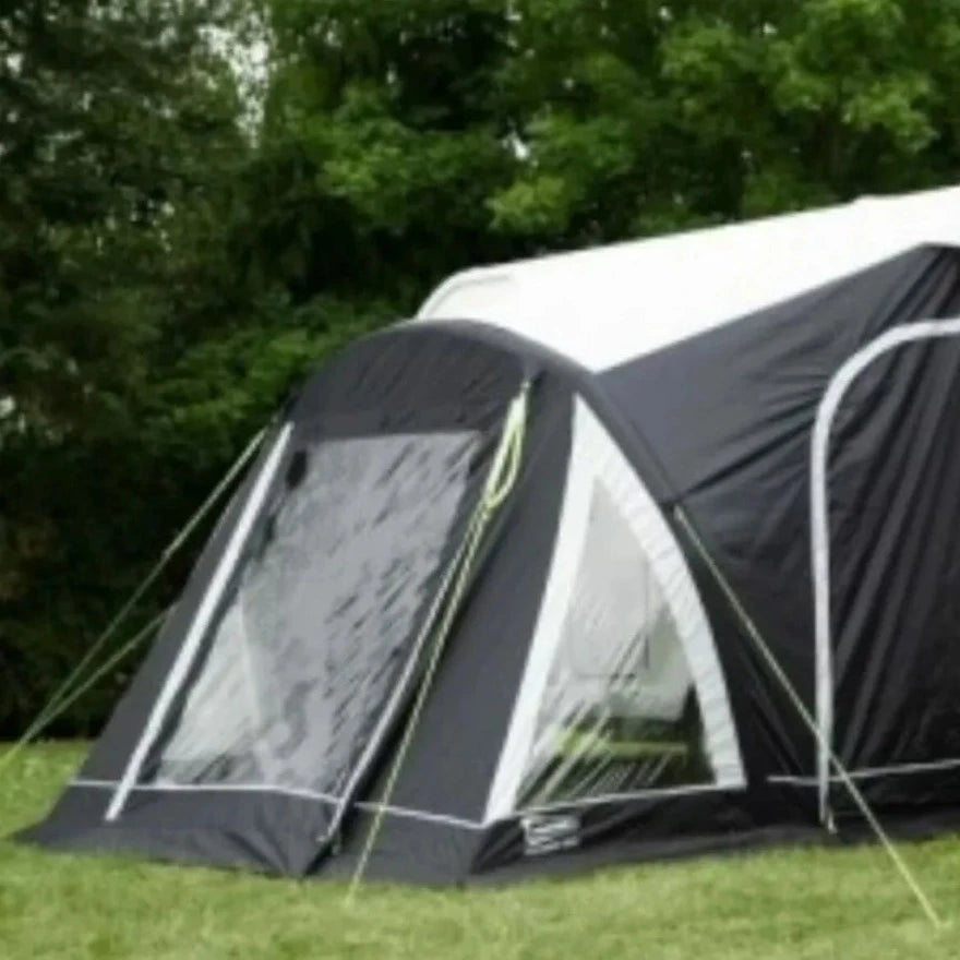 An closed view of the Baywatch 300 Air Awning, pitched up